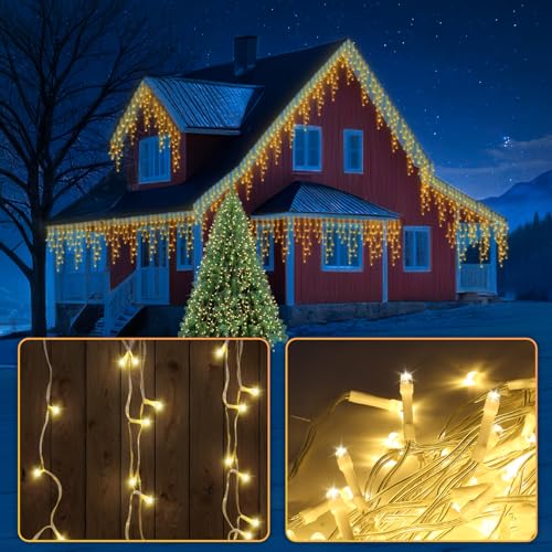 Eulenke Eisregen Lichterkette Außen&Innen, 400 LEDs, 8 Modi, Memory-Funktion, Lichterketten geeignet für große Feste wie Weihnachten und Hochzeiten, Warmweiß Eulenke Eisregen Lichterkette Außen&Innen, 400 LEDs, 8 Modi, Memory-Funktion, Lichterketten geeignet für große Feste wie Weihnachten und Hochzeiten, Warmweiß von Eulenke