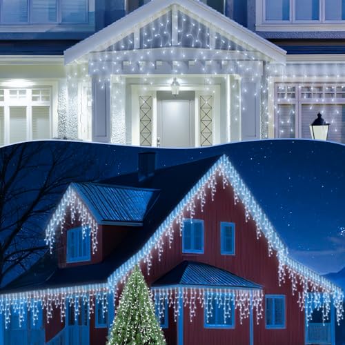 Eulenke Eisregen Lichterkette Außen&Innen, 600 LEDs, 8 Modi, Memory-Funktion, Lichterketten geeignet für große Feste wie Weihnachten und Hochzeiten, Kaltweiß Eulenke Eisregen Lichterkette Außen&Innen, 600 LEDs, 8 Modi, Memory-Funktion, Lichterketten geeignet für große Feste wie Weihnachten und Hochzeiten, Kaltweiß von Eulenke