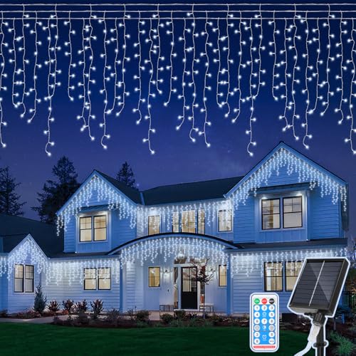 Eulenke Solar Eisregen Lichterkette Außen, 600LEDs, 8 Modi & Memory-Funktion, solarlichterkette mit Fernbedienung, IP44, Geeignet für die Innen- und Außendekoration von Häusern, kaltweiß Eulenke Solar Eisregen Lichterkette Außen, 600LEDs, 8 Modi & Memory-Funktion, solarlichterkette mit Fernbedienung, IP44, Geeignet für die Innen- und Außendekoration von Häusern, kaltweiß von Eulenke
