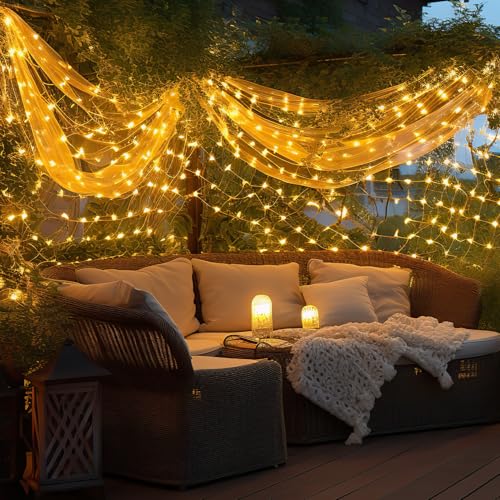 Eulenke lichternetz außen & innen 1.5x1.5m, 96 LEDs Warmweiß lichternetz mit 8 Modi + Memory-Funktion, IP44, zur Dekoration von Balkonen, Gärten und Häusern verwendet werden Eulenke lichternetz außen & innen 1.5x1.5m, 96 LEDs Warmweiß lichternetz mit 8 Modi + Memory-Funktion, IP44, zur Dekoration von Balkonen, Gärten und Häusern verwendet werden von Eulenke
