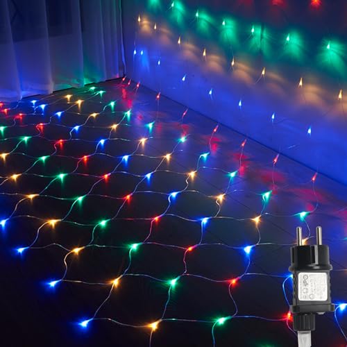 Eulenke lichternetz außen & innen 2x2m, 200 LEDs Farbe lichternetz mit 8 Modi + Memory-Funktion, IP44, zur Dekoration von Balkonen, Gärten und Häusern verwendet werden Eulenke lichternetz außen & innen 2x2m, 200 LEDs Farbe lichternetz mit 8 Modi + Memory-Funktion, IP44, zur Dekoration von Balkonen, Gärten und Häusern verwendet werden von Eulenke