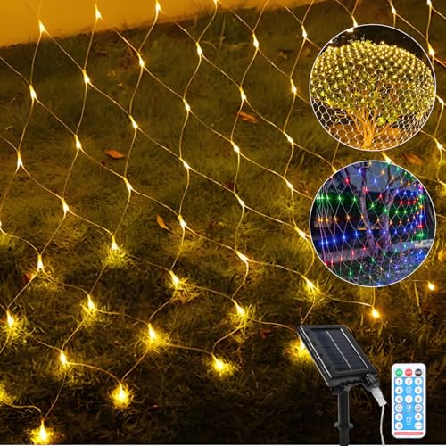 Eulenke lichternetz solar 2x2m, 240 LEDs Warmweiß Energieeinsparung lichternetz mit Fernbedienung, Helligkeit einstellbar, 8 Modi + Memory-Funktion, IP44, Lichtempfindlich Kontrolle Eulenke lichternetz solar 2x2m, 240 LEDs Warmweiß Energieeinsparung lichternetz mit Fernbedienung, Helligkeit einstellbar, 8 Modi + Memory-Funktion, IP44, Lichtempfindlich Kontrolle von Eulenke