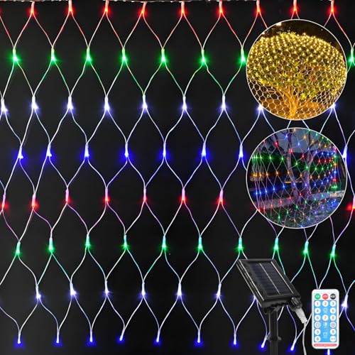 Eulenke lichternetz solar 3x2m, 240 LEDs Bunt Energieeinsparung lichternetz mit Fernbedienung, Helligkeit einstellbar, 8 Modi + Memory-Funktion, IP44, Lichtempfindlich Kontrolle Eulenke lichternetz solar 3x2m, 240 LEDs Bunt Energieeinsparung lichternetz mit Fernbedienung, Helligkeit einstellbar, 8 Modi + Memory-Funktion, IP44, Lichtempfindlich Kontrolle von Eulenke