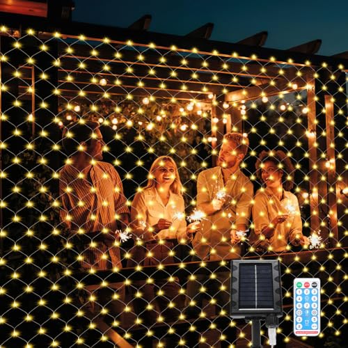 Eulenke lichternetz solar 4,5x1,6m, 240 LEDs Warmweiß Energieeinsparung lichternetz mit Fernbedienung, Helligkeit einstellbar, 8 Modi + Memory-Funktion, IP44, Lichtempfindlich Kontrolle Eulenke lichternetz solar 4,5x1,6m, 240 LEDs Warmweiß Energieeinsparung lichternetz mit Fernbedienung, Helligkeit einstellbar, 8 Modi + Memory-Funktion, IP44, Lichtempfindlich Kontrolle von Eulenke