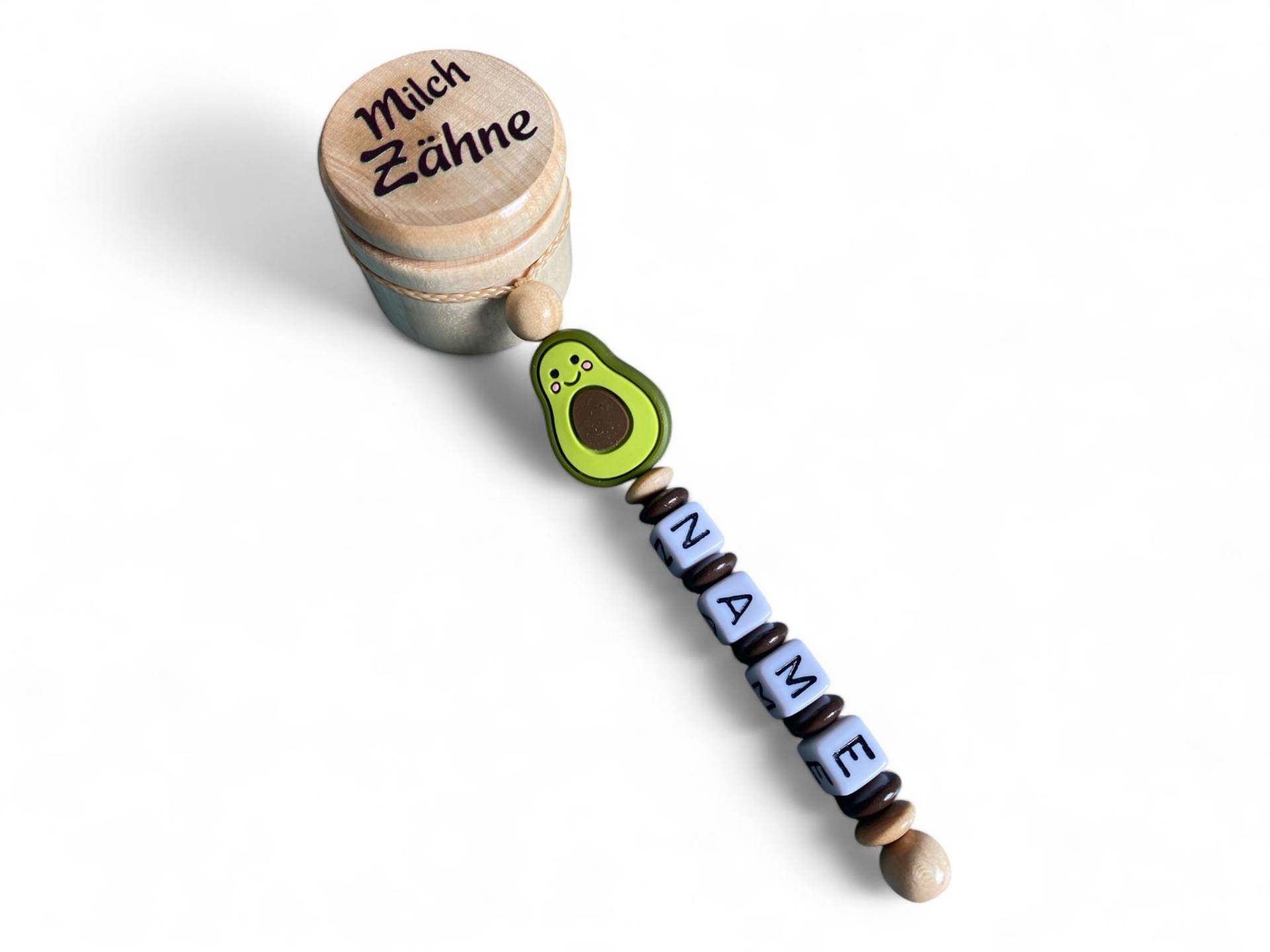 Milchzahndose Mit Namen, Zahndose Avocado Und Personalisierbar, Individualisierbar Milchzahndose Mit Namen, Zahndose Avocado Und Personalisierbar, Individualisierbar von EulenshopVonBiene
