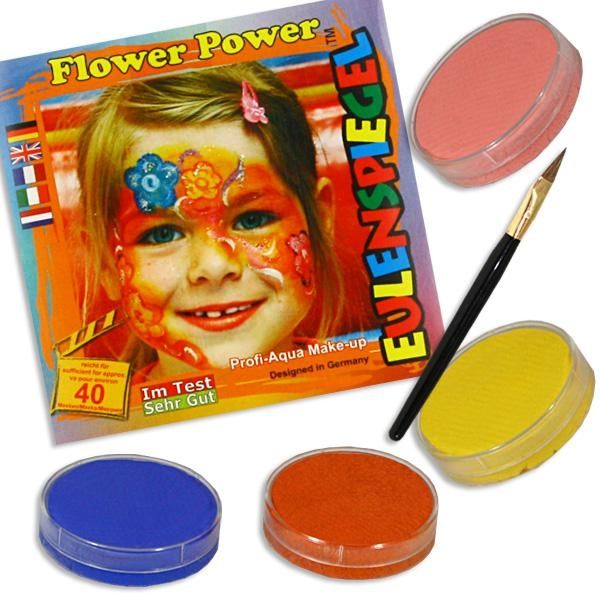 Kinderschminke-Set Flower Power, Top-Motiv, Profi-Aqua,4 Farben+Pinsel Kinderschminke-Set Flower Power, Top-Motiv, Profi-Aqua,4 Farben+Pinsel von Eulenspiegel
