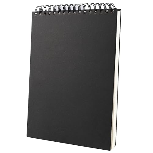 A4 Skizzenbuch, 160 g/m² Skizzenbuch mit Spiralbindung, 60 Blatt / 120 Seiten Sketchbook, Hochwertiges Zeichenbuch, Skizzenbuch für Profis geeignet für Malerei und Skizzieren, Schwarze Abdeckung A4 Skizzenbuch, 160 g/m² Skizzenbuch mit Spiralbindung, 60 Blatt / 120 Seiten Sketchbook, Hochwertiges Zeichenbuch, Skizzenbuch für Profis geeignet für Malerei und Skizzieren, Schwarze Abdeckung von Euleryoo