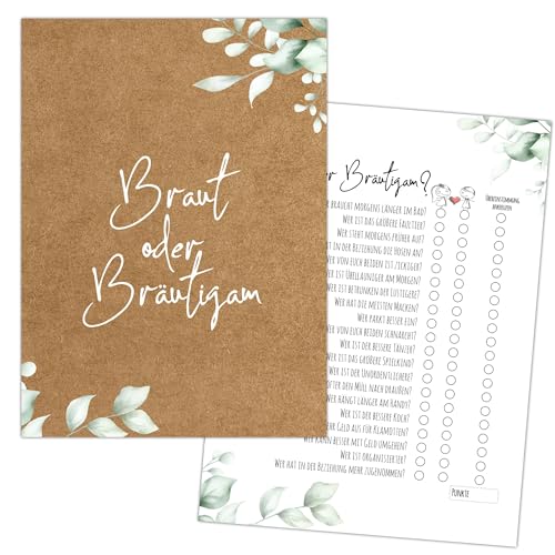 Eummel 40 x Braut oder Bräutigam das Hochzeitsquiz | Hochzeitsspiele für Gäste Brautpaar | Hochzeitsgeschenk Fragespiel Hochzeitsfeier | Hochzeit Geschenkidee Eummel 40 x Braut oder Bräutigam das Hochzeitsquiz | Hochzeitsspiele für Gäste Brautpaar | Hochzeitsgeschenk Fragespiel Hochzeitsfeier | Hochzeit Geschenkidee von Eummel