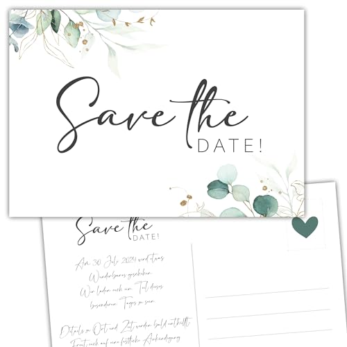 Eummel 50 Zauberhafte Save the date Karten für Hochzeit Geburtstag Taufe Silberhochzeit Einladung Hochzeitsfeier von Eummel