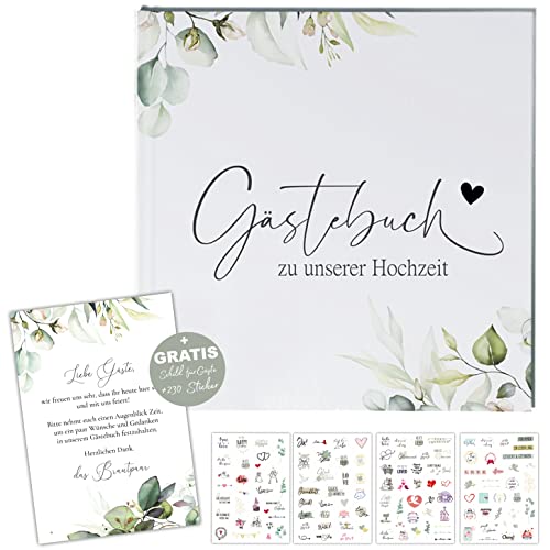 Hochzeit Gästebuch Hochzeit Fotobuch Hochzeitsbuch Gäste Boho für Hochzeiten Geschenk blanko Hardcover, stabile Bindung Fadenheftung von Eummel