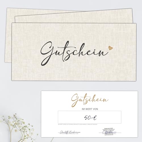 EUMMELCHEN® 25 blanko Gutscheine zum selbst ausfüllen für Ihre Kunden | Yogastudio Friseur Kosmetikstudio Restaurant | Geschenkgutscheine für Kunden Gutscheine Vorlagen Gutscheinkarten von Eummelchen