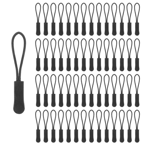 100 Stück Reißverschluss Zipper Reißverschluss Anhänger Verlängerung Zipper Pulls Reissverschluss Ersatz Verlängerung Reißverschluss Rutschfest Zipper für Rucksack Sportbekleidung, Schwarz von EupHHonycs