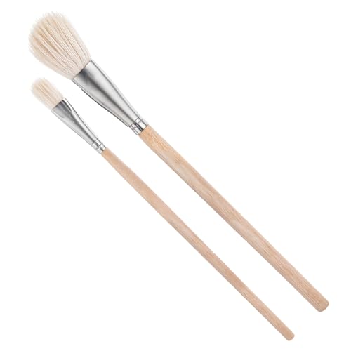 2 Stück Vergoldungspinsel, Ziegenhaarbürste, Blattkehrer, Ziegenhaar, Mischmopp-Pinsel, Blattgoldpinsel für Blattgold 2 Stück Vergoldungspinsel, Ziegenhaarbürste, Blattkehrer, Ziegenhaar, Mischmopp-Pinsel, Blattgoldpinsel für Blattgold von EupHHonycs