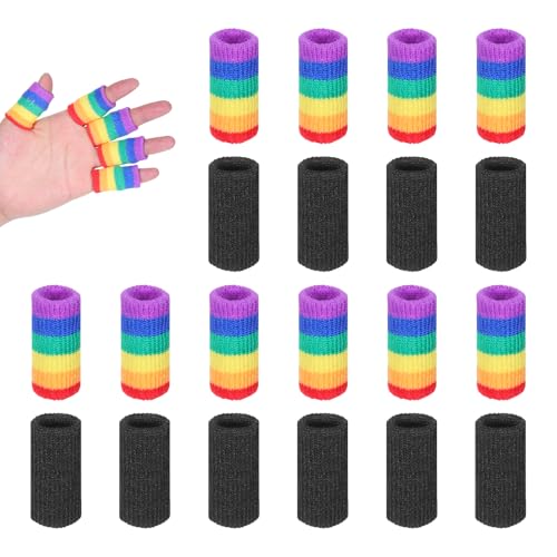 20 Stück Fingerbandage Fingerschutz Fingerlinge Dehnbare Fingerhülle für Die Entlastung Schmerzen Calluses Elastische Fingerbandagen Kompressionsschutz Schmerzlinderung Arthritis Sport Fingerbandage von EupHHonycs