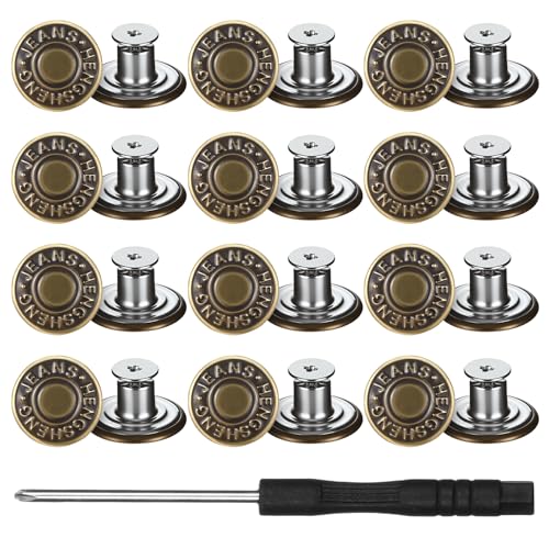 24 Stück Jeansknöpfe zum Schrauben Verstellbare Ohne Nähen Hosen Ersatz Knöpfe Button Pins Hosenknöpfe Zum Stecken Nähen Entfernbare Metallknöpfe für Hosen Erweitern oder Reduzieren der Hosengröße 24 Stück Jeansknöpfe zum Schrauben Verstellbare Ohne Nähen Hosen Ersatz Knöpfe Button Pins Hosenknöpfe Zum Stecken Nähen Entfernbare Metallknöpfe für Hosen Erweitern oder Reduzieren der Hosengröße von EupHHonycs