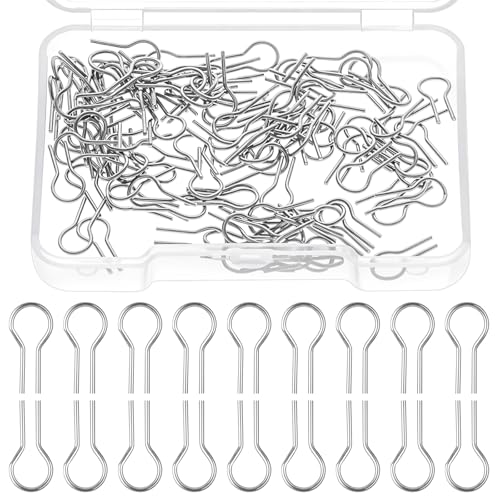 300 Stück Anhänger-Ornament-Drähte, Hochtemperatur-Nichromdraht, Biegeringe, R-förmige hängende Brennnadel mit 1 Kunststoff-Aufbewahrungsbox, Glasschmelzzubehör für DIY-Anhänger, Perlenornamente von EupHHonycs