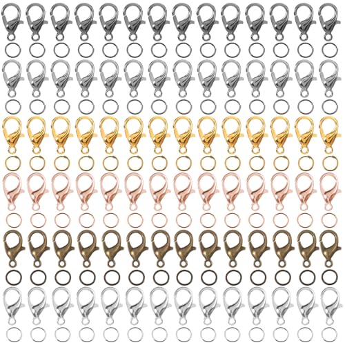 510 Stück Kettenverschluss Verschlüsse Für Armbänder Mit 300 Biegeringe Karabinerverschlüsse Und Offene Biegeringe Set Für Diy Armband Halskette Schmuckherstellungszubehör von EupHHonycs