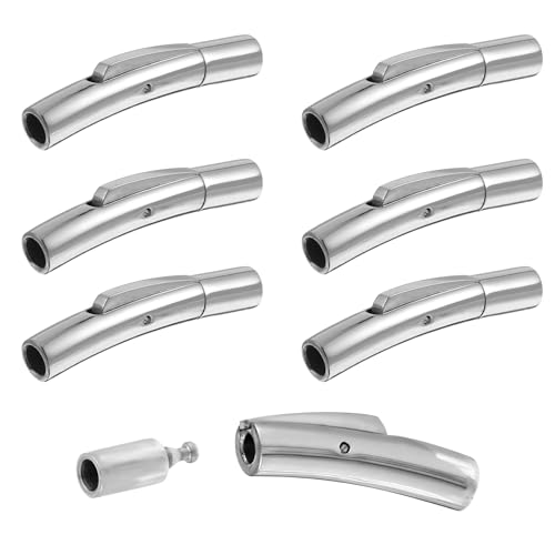 6 Sets Säulen-Bajonett-Verschlüsse, Edelstahl, Lederschnur, Endverschluss, 5 mm Loch, Lederschnur, Endverbinder, Verschlüsse, Lederschnalle, Schnalle, für DIY-Armbänder, Halsketten, Schnalle 6 Sets Säulen-Bajonett-Verschlüsse, Edelstahl, Lederschnur, Endverschluss, 5 mm Loch, Lederschnur, Endverbinder, Verschlüsse, Lederschnalle, Schnalle, für DIY-Armbänder, Halsketten, Schnalle von EupHHonycs