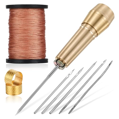 9 Stück Canvas Leder Nähahle Nadel mit Kupfergriff 45m Nylonschnur Faden und 2 Stück Fingerhut Hand Stitcher Schuhreparatur Werkzeug Kit Leder Nähahle und Nadel Kit für Leder, Schuh und Reparatur 9 Stück Canvas Leder Nähahle Nadel mit Kupfergriff 45m Nylonschnur Faden und 2 Stück Fingerhut Hand Stitcher Schuhreparatur Werkzeug Kit Leder Nähahle und Nadel Kit für Leder, Schuh und Reparatur von EupHHonycs