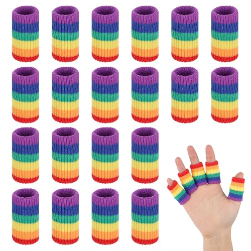 EupHHonycs 20 Stück Fingerschutz Elastische Dehnbare Fingerhülle Fingerbandagen Fingerschutz Fingerlinge für Die Entlastung Schmerzen Calluses Arthritis Knuckle & Schutz Für Den Sport von EupHHonycs