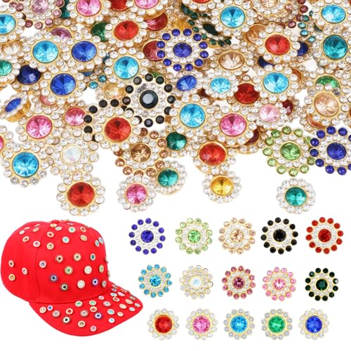 Strasssteine zum Aufnähen, Kristallglas mit Metallbasis, Blumenform, flache Rückseite, Strasssteine für Hüte, Taschen, Kleidung, Schuhe und Nähzubehör, 10 verschiedene Farben, 150 Stück Strasssteine zum Aufnähen, Kristallglas mit Metallbasis, Blumenform, flache Rückseite, Strasssteine für Hüte, Taschen, Kleidung, Schuhe und Nähzubehör, 10 verschiedene Farben, 150 Stück von EupHHonycs