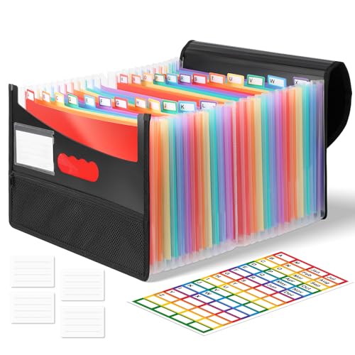 Euqvunn Erweiterbare Dokumentenmappe, 25-Fach Fächermappe A4,Document Organizer Dokumentenmappe A4 mit Rainbow Tabs, wasserdichter File Organizer für Büro, Schule und Zuhause Euqvunn Erweiterbare Dokumentenmappe, 25-Fach Fächermappe A4,Document Organizer Dokumentenmappe A4 mit Rainbow Tabs, wasserdichter File Organizer für Büro, Schule und Zuhause von Euqvunn