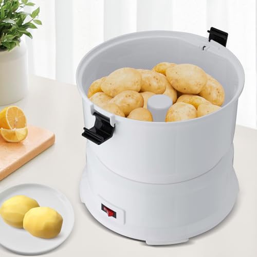 EurHomePlus Elektrischer Kartoffelschäler, Kartoffel-Schälmaschine, robust und langlebig, Einfach zu montieren, Weiß (AOT-P01) von EurHomePlus