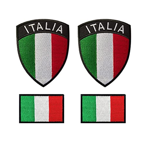 4-Stücke Italien Flagge Patch Nähen auf Abzeichen Rucksack Kleidung Anzug von EurHouse