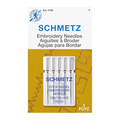 Euro-Notions Stickmaschinennadeln, Größe 11/75, 5 Stück, Silber Euro-Notions Stickmaschinennadeln, Größe 11/75, 5 Stück, Silber von SCHMETZ