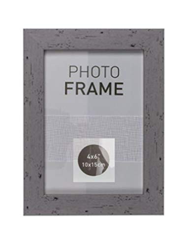EuroDiscount Bilderrahmen Fotorahmen Kunststoff Rahmen in Holz vintage Optik für Bildformat 10 x 15 cm 1 Stück, Farbe:Grau EuroDiscount Bilderrahmen Fotorahmen Kunststoff Rahmen in Holz vintage Optik für Bildformat 10 x 15 cm 1 Stück, Farbe:Grau von EuroDiscount