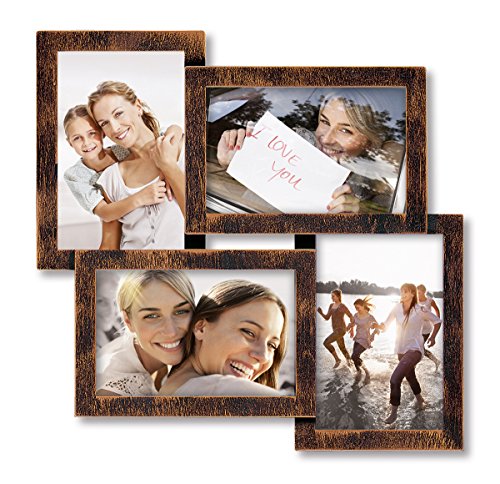 Eurographics Multiframe - 4 Copper Collage-Bilderrahmen, Holz, braun, 36 x 36 x 2.6 cm von EuroGraphics