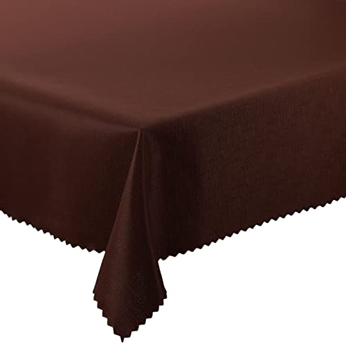 Tischdecke Fleckenresistente, Auswahl an Farben und Größen, Tischtücher abwaschbar Lotus Effekt (Braun, 110x180 cm) von Euromat
