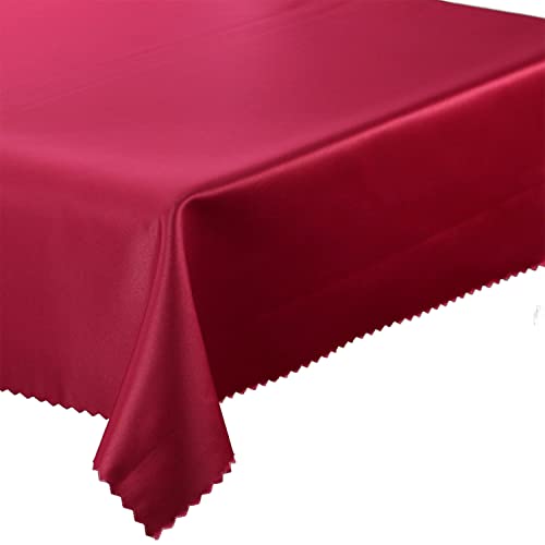 Tischdecke Fleckenresistente, Tischtücher abwaschbar Lotus Effekt, Auswahl an Farben und Größen (Rotwein, 130x220 cm) von Euromat