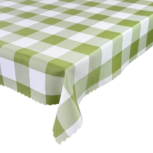 Tischdecke Fleckenresistente Tischtücher Bedruckt Abwaschbar Pflegeleicht Lotus Effekt Kariert Grün 80x80 cm von Euromat