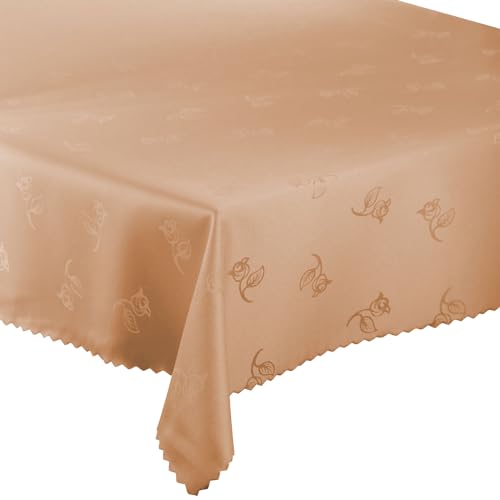 Tischdecke Tischtüche Fleckenresistente abwaschbar Lotus Effekt (Beige 147 Rose, 80x80 cm) von Euromat