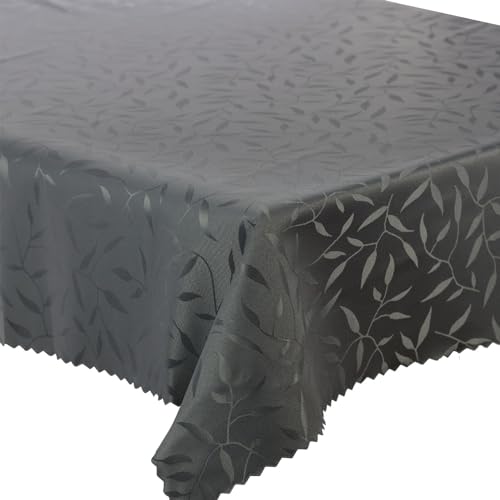 Tischdecke Tischtüche Fleckenresistente abwaschbar Lotus Effekt (Grau Graphit 154 Blätter, 100x100 cm) von Euromat