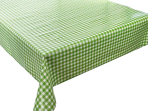 Wachstuch Tischdecke abwaschbar Gartentischdecke, Viele Größen und Designs, wasserabweisend (Grün Karo Kariert- WF-4145E, 160x140 cm) von Euromat