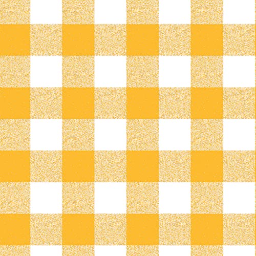Wachstuch Tischdecke abwaschbar Gartentischdecke Viele Größen und Designs, wasserabweisend, abwischbar, ÖkoTex (Kariert- Gelb-Weiß- 107-4, 100x140 cm) von Euromat