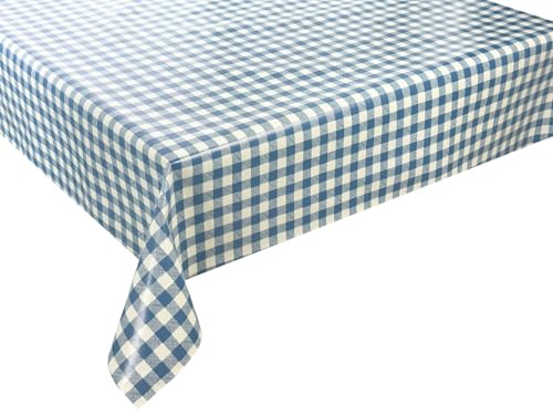 Wachstücher Tischdecke Wachstuch Gartentischdecke wasserdichte Abwaschbar Kariert Blau 01345-04 280x140 cm von Euromat