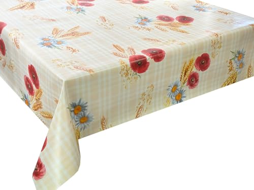 Wachstücher Tischdecke Wachstuch Gartentischdecke wasserdichte Abwaschbar Mohnblumen Gänseblümchen Weizen Rot Gelb 01238-00 100x140 cm Wachstücher Tischdecke Wachstuch Gartentischdecke wasserdichte Abwaschbar Mohnblumen Gänseblümchen Weizen Rot Gelb 01238-00 100x140 cm von Euromat