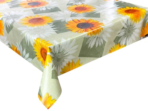 Wachstücher Tischdecke Wachstuch Gartentischdecke wasserdichte Abwaschbar Sonnenblumen Grün 750-2 100x140 cm Wachstücher Tischdecke Wachstuch Gartentischdecke wasserdichte Abwaschbar Sonnenblumen Grün 750-2 100x140 cm von Euromat