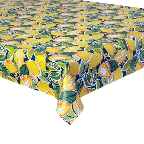 Wachstücher Tischdecke Wachstuch Gartentischdecke wasserdichte Abwaschbar Zitronen Sommer Gelb Grün 83237 180x140 cm von Euromat