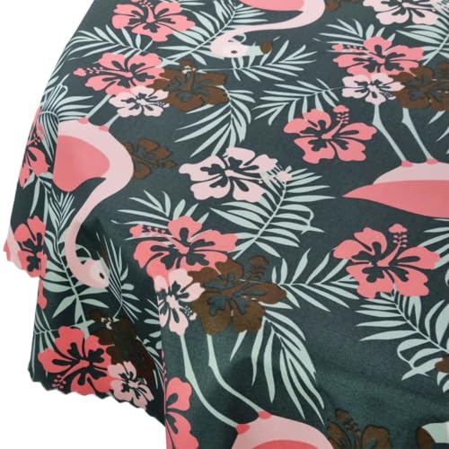 Rund wasserdichte Tischdecke Gartentischdecke Wasserabweisend Wetterfest Garten Balkon Terrasse Rosa Pink Flamingos Durchmesser: Ø 80 cm von Euromat