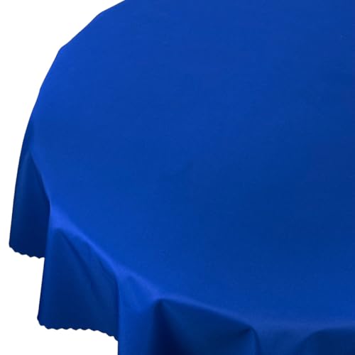Rund wasserdichte Tischdecke Gartentischdecke Wasserabweisend Wetterfest Garten Balkon Terrasse Marine Blau Durchmesser: Ø 80 cm von Euromat