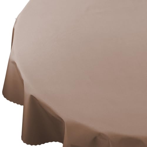 wasserdichte Tischdecke Gartentischdecke Wasserabweisend Wetterfest Garten Balkon Terrasse (Braun, 80 cm RUND) von Euromat