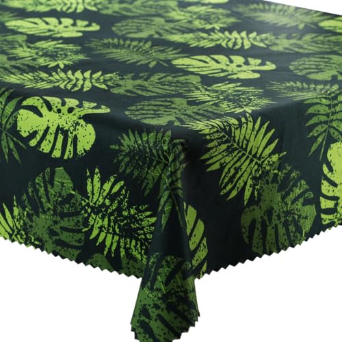 wasserdichte Tischdecke Gartentischdecke Wasserabweisend Wetterfest Garten Balkon Terrasse Grün Monstera-Blatt 110x180 cm von Euromat
