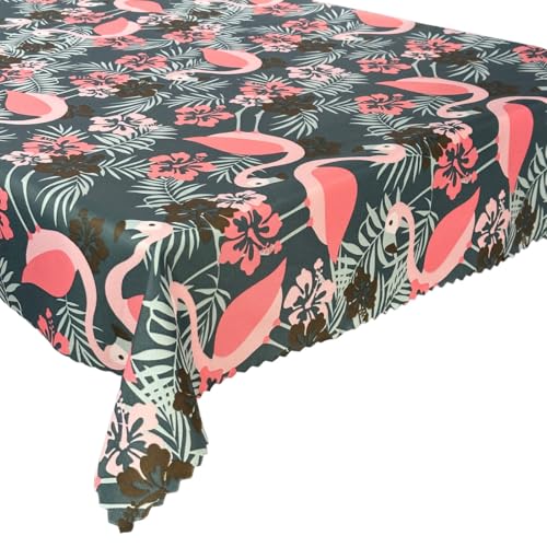 wasserdichte Tischdecke Gartentischdecke Wasserabweisend Wetterfest Garten Balkon Terrasse Rosa Pink Flamingos 110x180 cm von Euromat