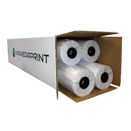 Plotterpapier 4 Rolle ungestrichen | 90gr/m², 841cm (841 mm) b, 90m l, CAD, unbeschichtet von Euromediaprint