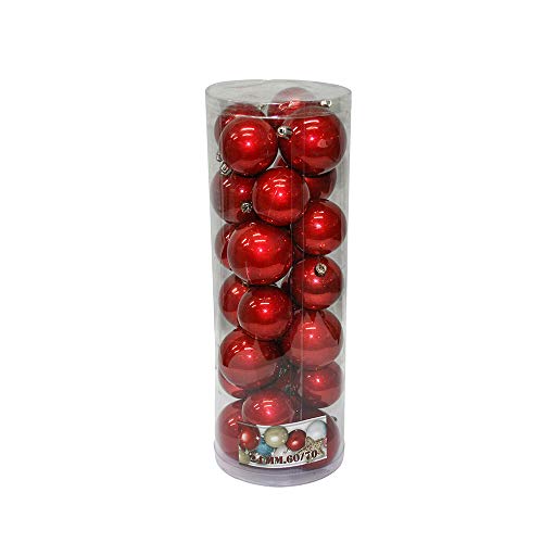 Euronatale Perlen Rot 60/70 mm, 24 Stück, Einheitsgröße, Rot Euronatale Perlen Rot 60/70 mm, 24 Stück, Einheitsgröße, Rot von Euronatale