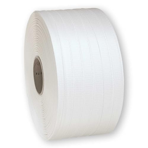 1 ROLLE x 400m | 25mm gewebtes Polyester Umreifungsband | 1250kg Bruchlast | Verzurrband für Ladungssicherung und als wetterfestes Textil Umreifungsband 25mm für Holzbündel und Holzbündelgerät von Europack24